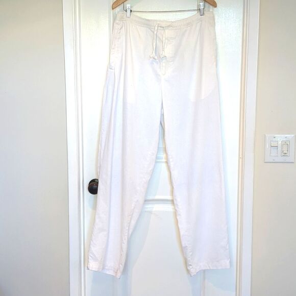 Sean John Pants 3XL Pants Linen Blend Draw String White Mesh Lined Breezy Summer - Picture 3 of 12